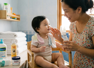 Cách Tắm Cho Trẻ Sơ Sinh Đúng Cách Và Chăm Sóc Rốn An Toàn Cho Bé cham-soc-da-cho-tr-biquyetmebau