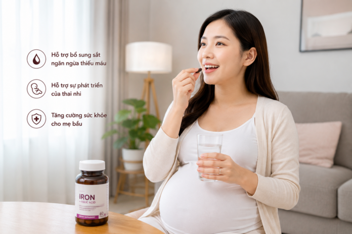Mẹ bâud uống thuốc sắt