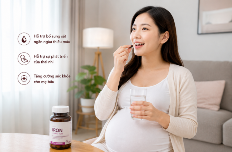 Mẹ bâud uống thuốc sắt
